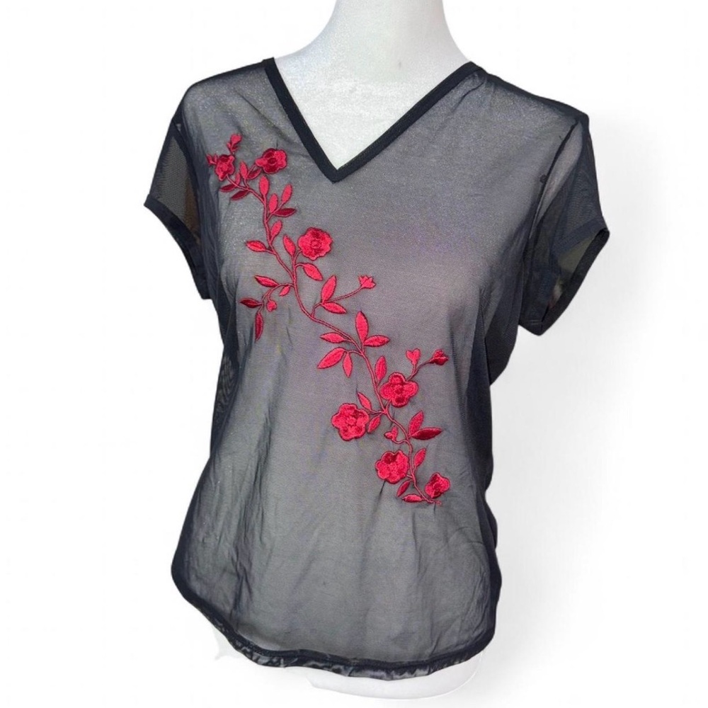 Vintage Y2K Express Tricot Sheer Mesh Top